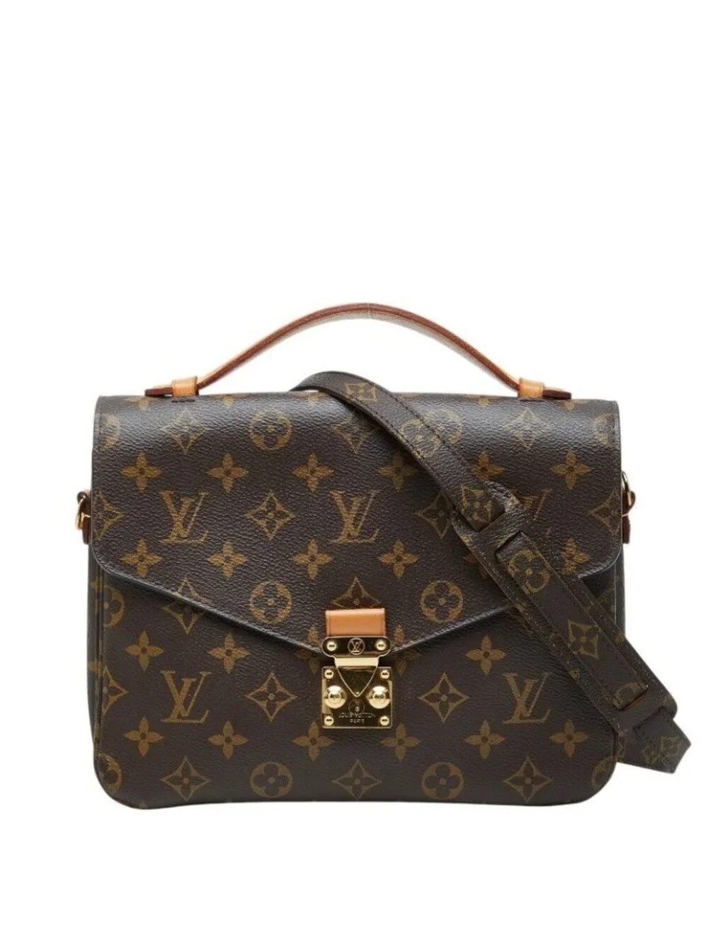 Louis Vuitton Monogram Pochette Metis MM 2-Way Shoulder Bag Brown Leather
